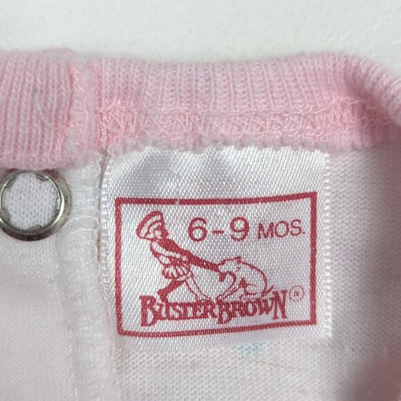 Vtg Buster Brown Bubble Romper Baby Girls Sz 6-9m Pastel Colorblock 90s - Picture 6 of 7